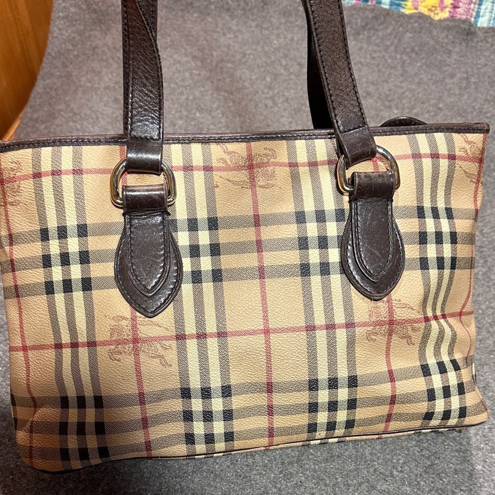 Classic Tan and Brown Checkered Women's Bag